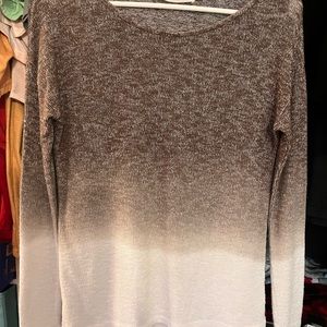 Brown Ombre to White Shirt